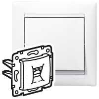 Розетка компьютерная 1-м СП Valena RJ45 ISDN/интернет 8 контакт. механизм бел. Leg 774441