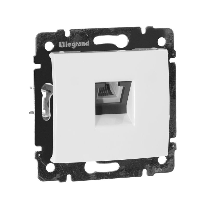 Розетка телефонная 1-м СП Valena RJ11 4 контакт. механизм бел. IEK 774438