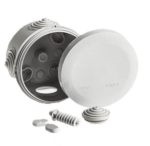 Коробка ОП Тусо распаячная D=72мм Н=50мм для быстрого монтажа свет. сер. IP54 Ruvinil 67021