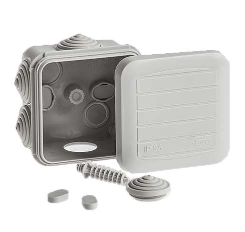 Коробка ОП Тусо распаячная 68х68х45мм для быстрого монтажа свет. сер. IP54 Ruvinil 67031