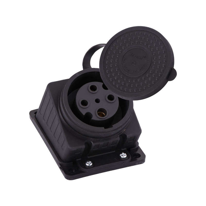 Розетка ОП 3х32А 3P+E 380В 3ф наклонная каучук LEZARD 332-0100-0202/202