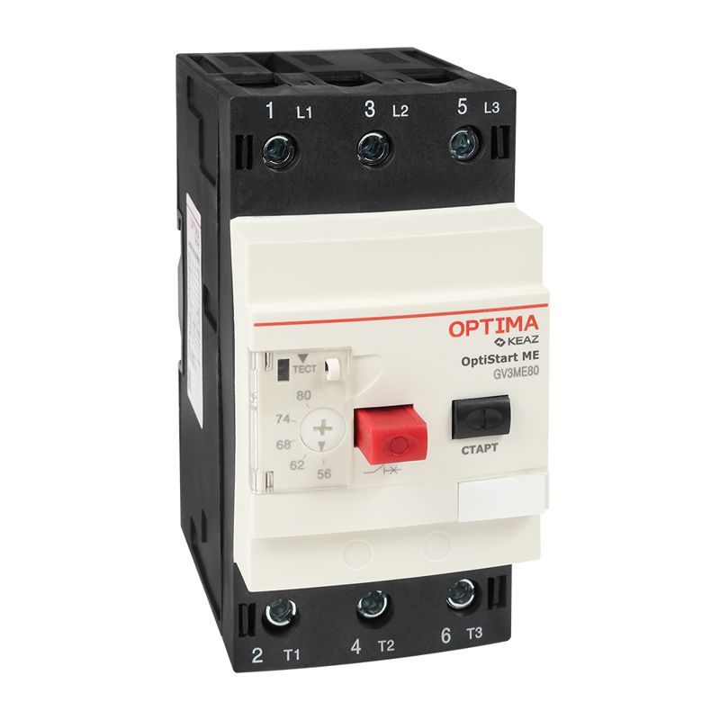 Выключатель автоматический 3п 80А диапазон уставок 56…80А 100кА OptiStart ME GV3ME80 КЭАЗ 354824