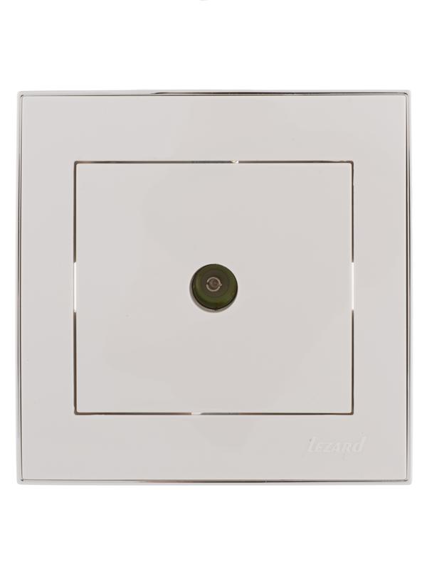 Розетка телевизионная оконечная TV СП Rain с хром. боковой вставкой бел. LEZARD 703-0225-130