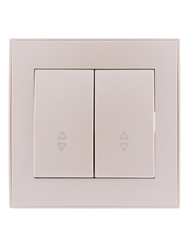 Переключатель проходной 2-кл. СП Rain 10А IP20 жемчуж./бел. метал. LEZARD 703-3030-106