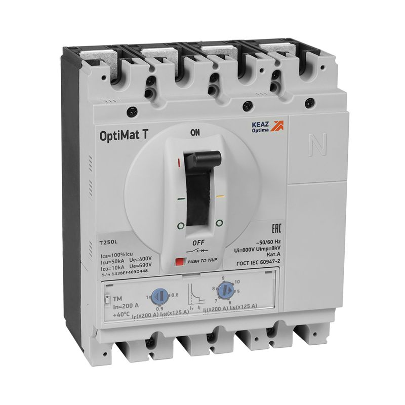 Выключатель автоматический 3п 160А OptiMat T250H M КЭАЗ 356210