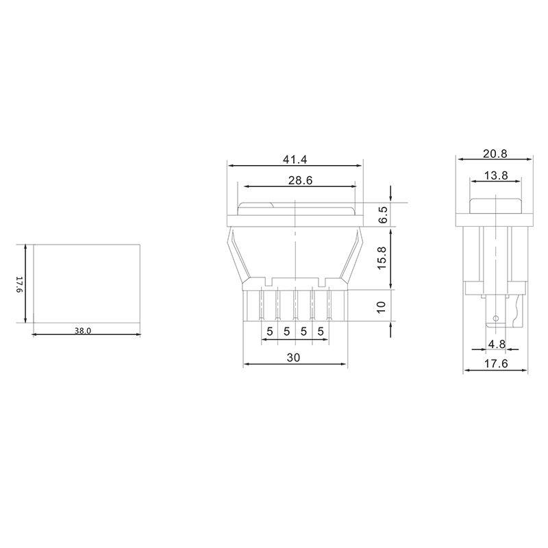 Выключатель клавишный (стеклоподъемника) 12В 20А (5с) (ON)-OFF-(ON) черн. с подсветкой (ASW-02D) Rexant 36-4420