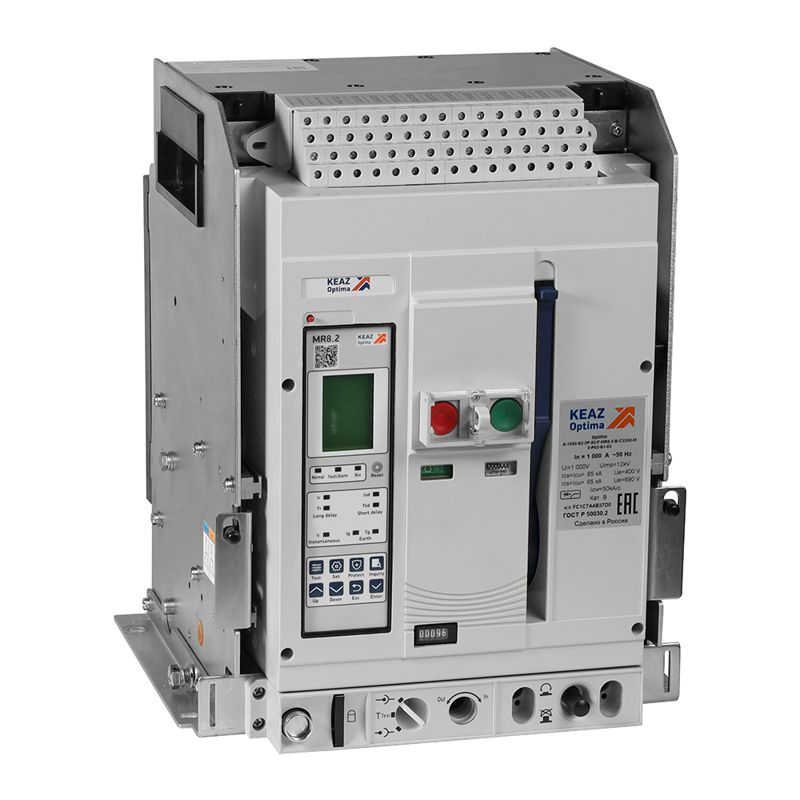 Выключатель автоматический 3п 1600А 50кА OptiMat A 1600 S1 3P 50 D MR8.2 B C2200 M2 P05 S2 06 КЭАЗ 366278