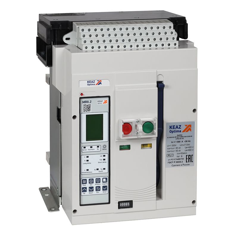 Выключатель автоматический 3п 1600А 50кА OptiMat A 1600 S1 3P 50 F MR8.2 B C2200 M2 P04 S2 06 КЭАЗ 366302