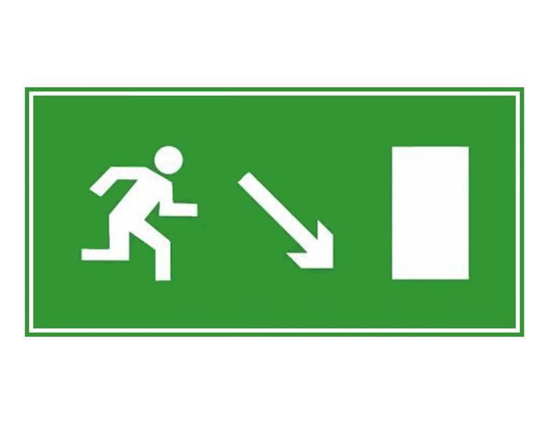 Знак эвакуационный "Направо вниз" 140х280 (наклейка) Technolux ЭП06 140280