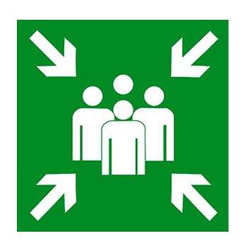 Знак эвакуационный "Пункт (место) сбора" 350х350 (наклейка) Technolux ЭП20 350350