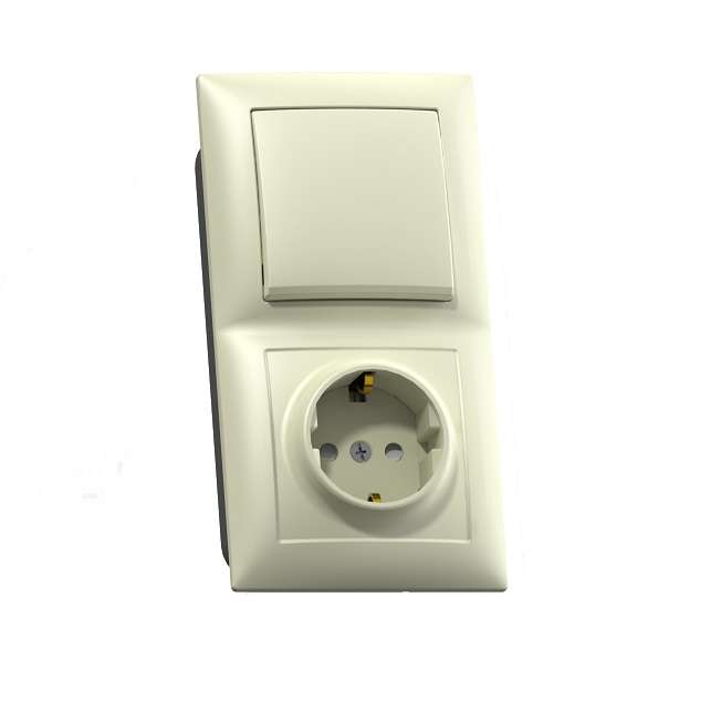 Розетка 2-м СП Валентина РС16-325 защ. шторки с заземл. бел. Кунцево 6216