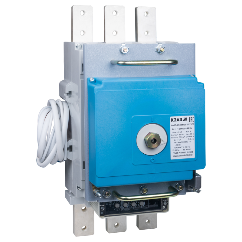 Выключатель автоматический 3п 250А 50кА ВА55-41-344730 250А 690AC НР230AC/220DC ПЭ230AC УХЛ3 задн. присоед. КЭАЗ 379403