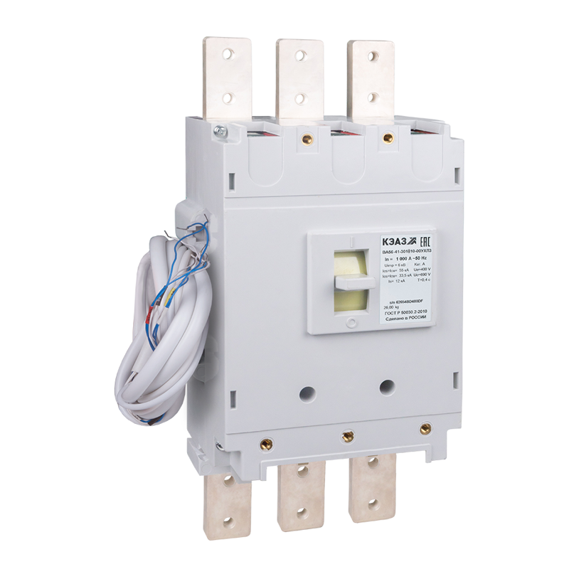 Выключатель автоматический 2п 1000А 100кА ВА56-41-804710-1000А-440DC-НР230AC/220DC-УХЛ3 КЭАЗ 383395