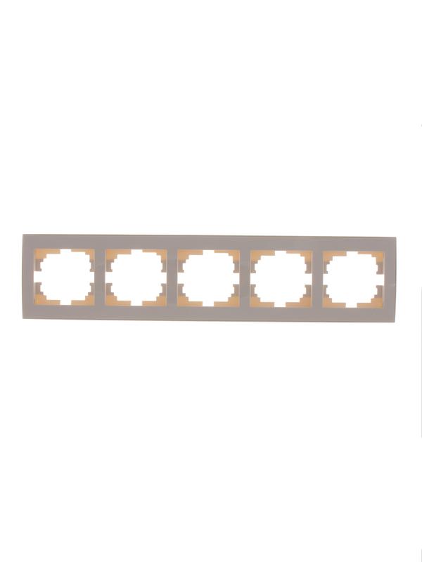 Рамка 5-м Rain горизонт. с боковой вставкой крем. LEZARD 703-0303-150