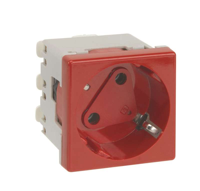 Розетка Simon Connect 16А 250В 2P+E с заземл. Schuko 45х45мм модуль К45 с блокиров. вставкой безвинтов. клеммы механизм графит Simon KS11-14