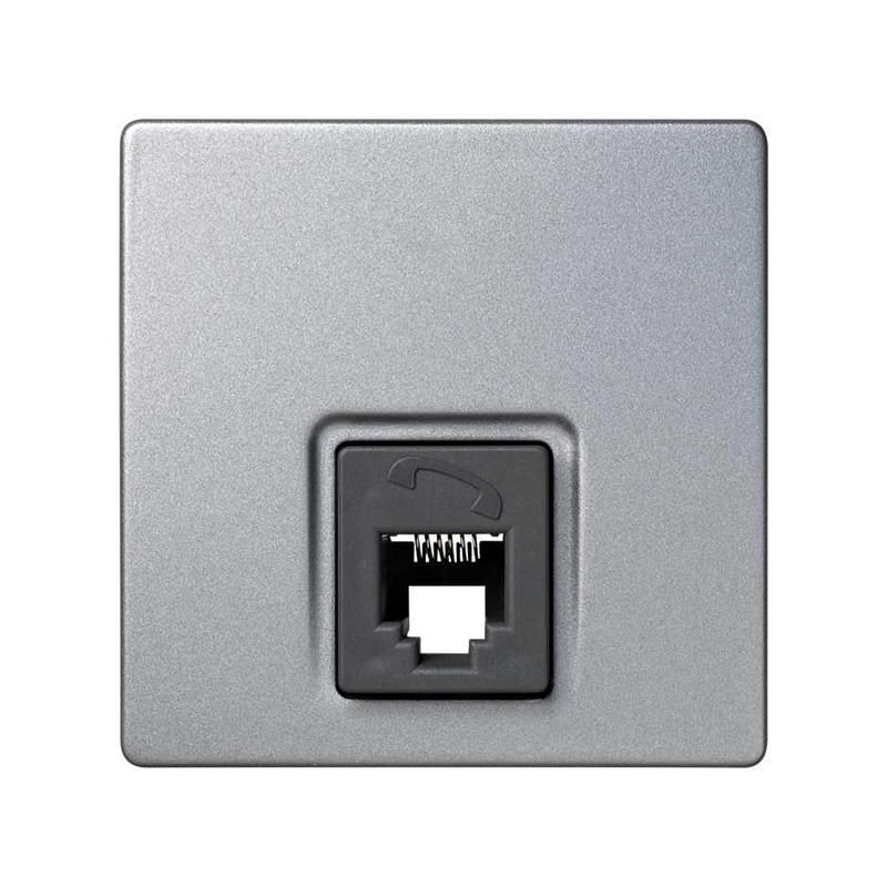 Розетка телефонная ОП Simon73 Loft RJ12 алюм. Simon 73481-63