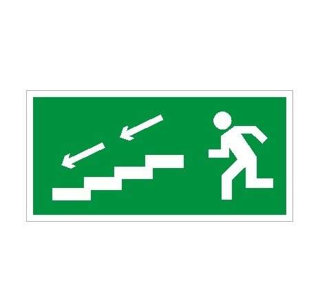 Пиктограмма "По лестнице вниз налево" ПЭУ 005 200х200 PC-M (уп.2шт) СТ 2502001200