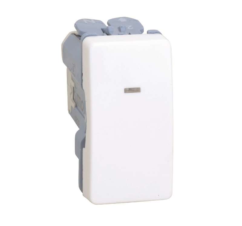 Переключатель проходной 1-кл. СП Simon 27 10А IP20 250В с подсветкой узкий механизм сл. кость Simon 27204-61