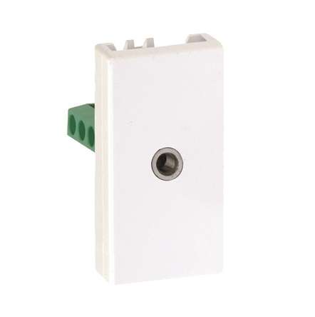 Розетка СП Simon 27 IP20 3.5мм "mini-jack" для наушников узкий модуль винты механизм бел. Simon 2701092-030