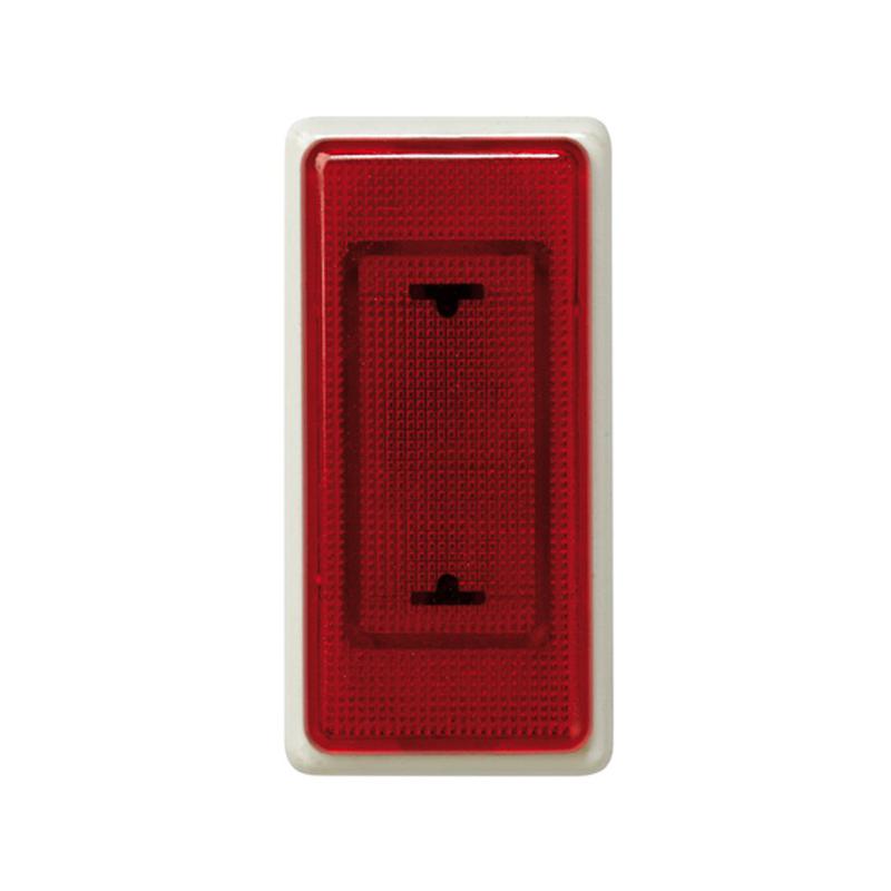 Лампа сигнальная с прозр. красн. крышкой узкая 130-250В Simon27 сл. кость 27810-31