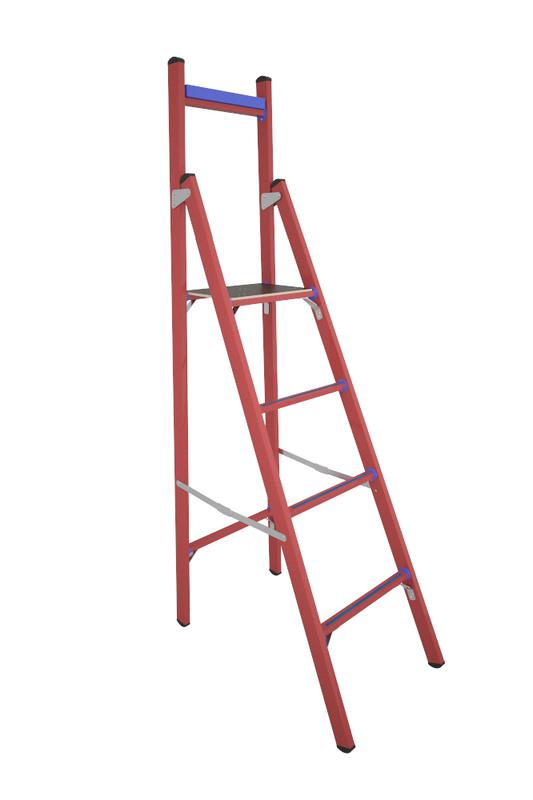 Стремянка диэлектрическая СВД-1.5 Е Евро с вертикальной опорой стеклопластик. Антиток Д410038