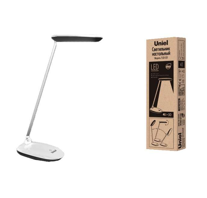 Светильник светодиодный TLD-531 Grey-White/400лм/4500К/Dimmer черн./бел. Uniel UL-00000807