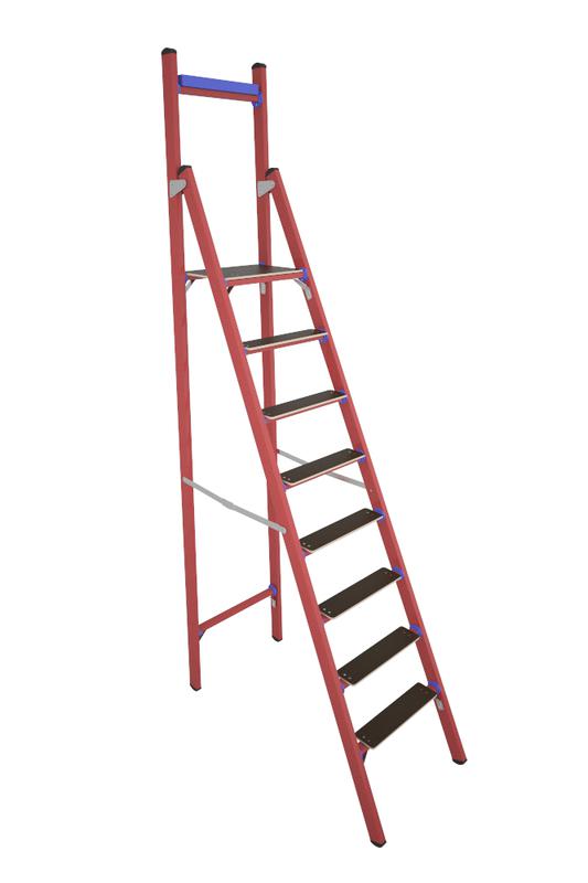 Стремянка диэлектрическая СВД-2.0 Евро Телеком с вертикальной опорой стеклопластик. Антиток Д413748