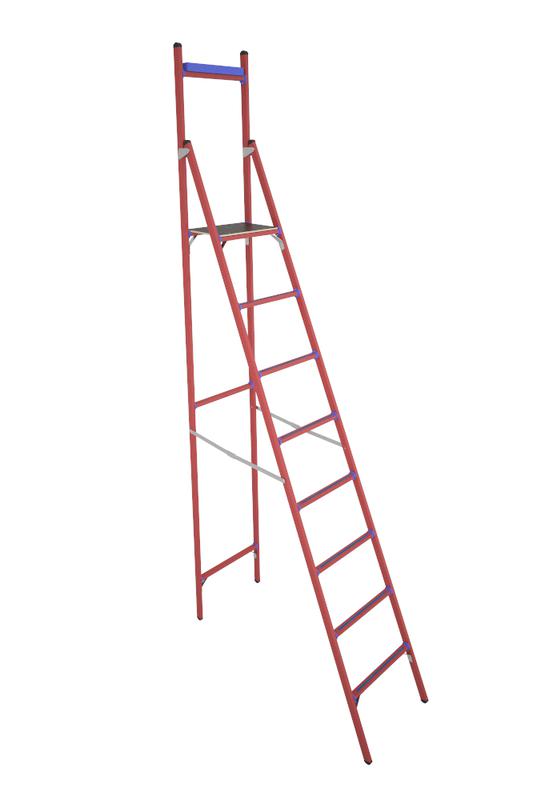 Стремянка диэлектрическая СВД-2.0 Т с вертикальной опорой стеклопластик. Антиток Д413749