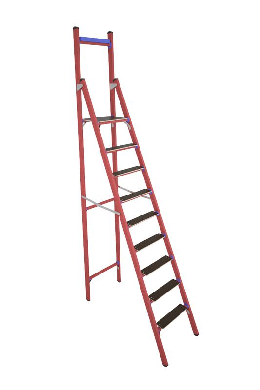 Стремянка диэлектрическая СВД-2.3 Евро Телеком с вертикальной опорой стеклопластик. Антиток Д413752