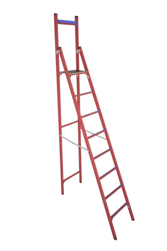 Стремянка диэлектрическая СВД-2.5 Евро с вертикальной опорой стеклопластик. Антиток Д413754