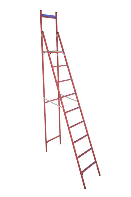 Стремянка диэлектрическая СВД-3.0 с вертикальной опорой стеклопластик. Антиток Д413757