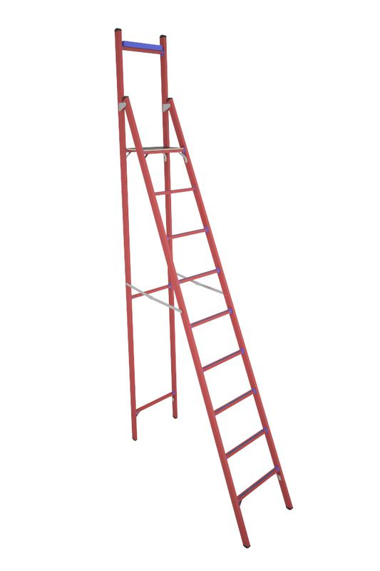 Стремянка диэлектрическая СВД-3.0 Евро с вертикальной опорой стеклопластик. Антиток Д413758