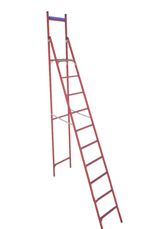 Стремянка диэлектрическая СВД-3.5 Евро с вертикальной опорой стеклопластик. Антиток Д413760