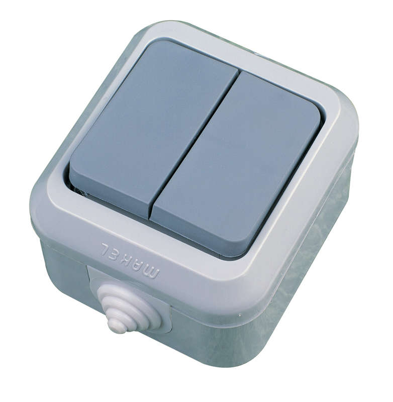 Выключатель 2-кл. ОП 10А IP44 п/герм. сер. Makel 18101