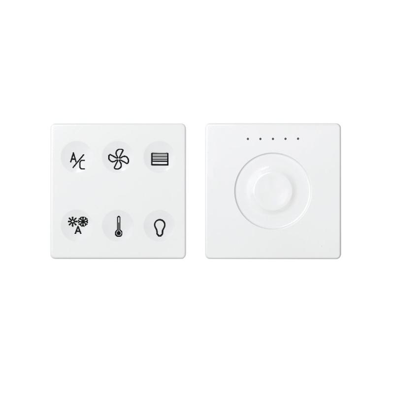 Комплект выключателя 6-кл. сенсорн. + регулятор Т2 LON; RJ12 бел. Simon82 Sense 8000674-030