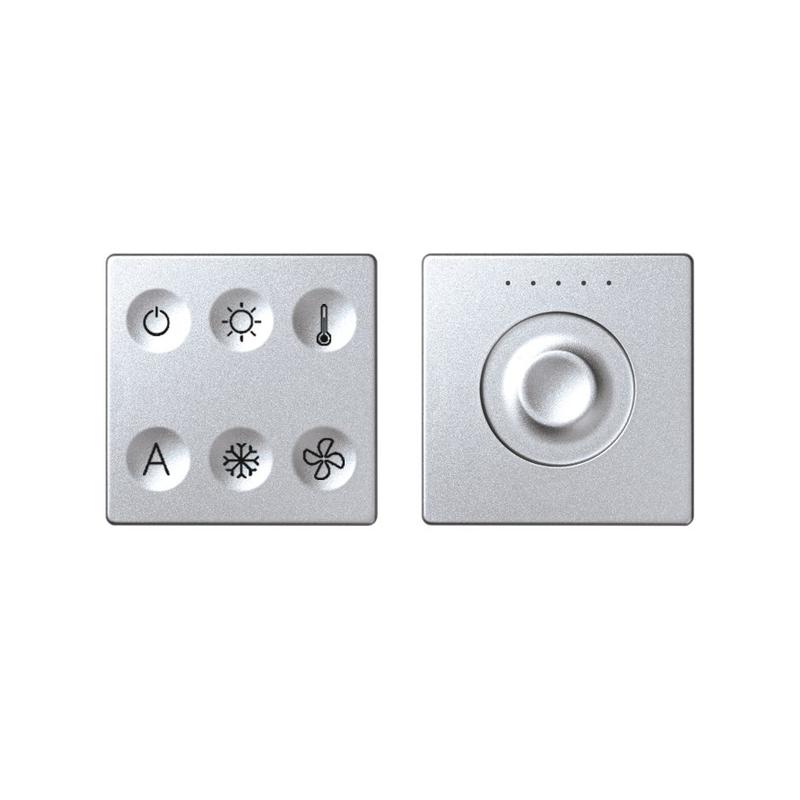 Комплект выключателя 6-кл. сенсорн. + регулятор Т1 LON; RJ12 алюм. Simon82 Sense 8000673-093