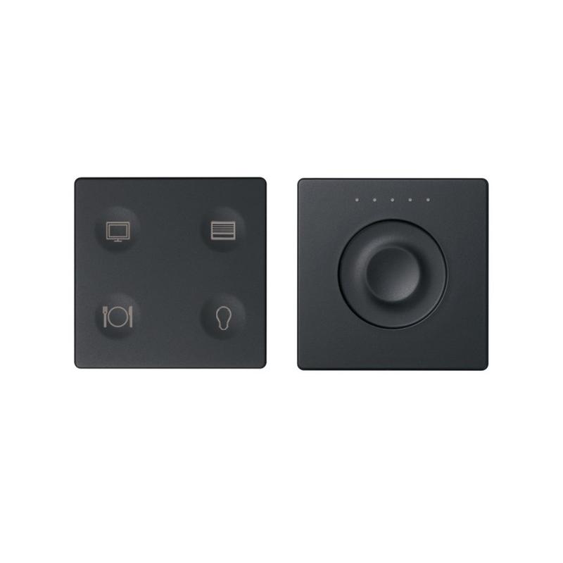 Комплект выключателя 4-кл. сенсорн. + регулятор Т3 KNX; RJ12 графит Simon82 Sense 8400655-038