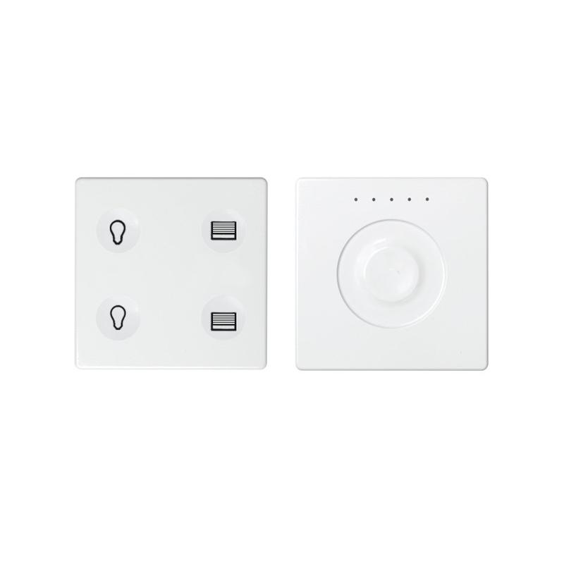 Комплект выключателя 4-кл. сенсорн. + регулятор Т2 KNX; RJ12 бел. Simon82 Sense 8400654-030