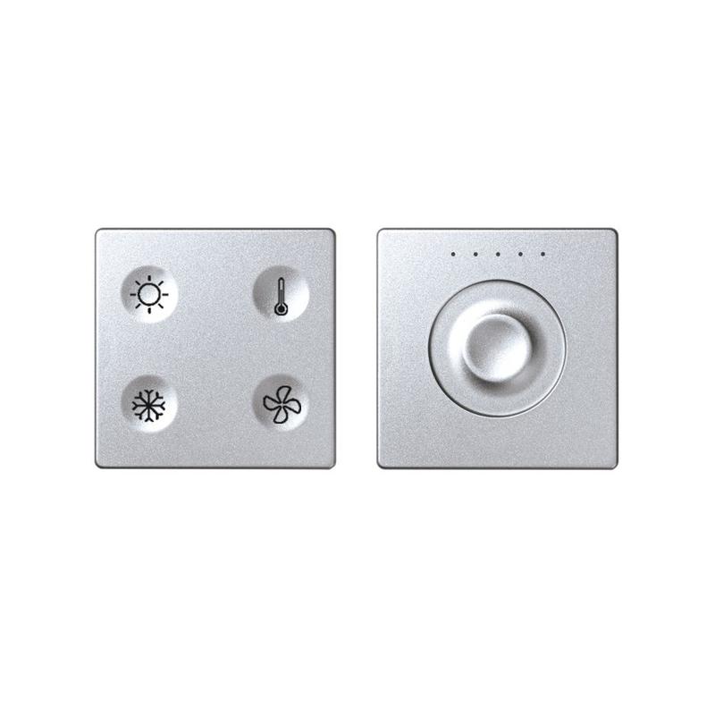 Комплект выключателя 4-кл. сенсорн. + регулятор Т1 KNX; RJ12 алюм. Simon82 Sense 8400653-093