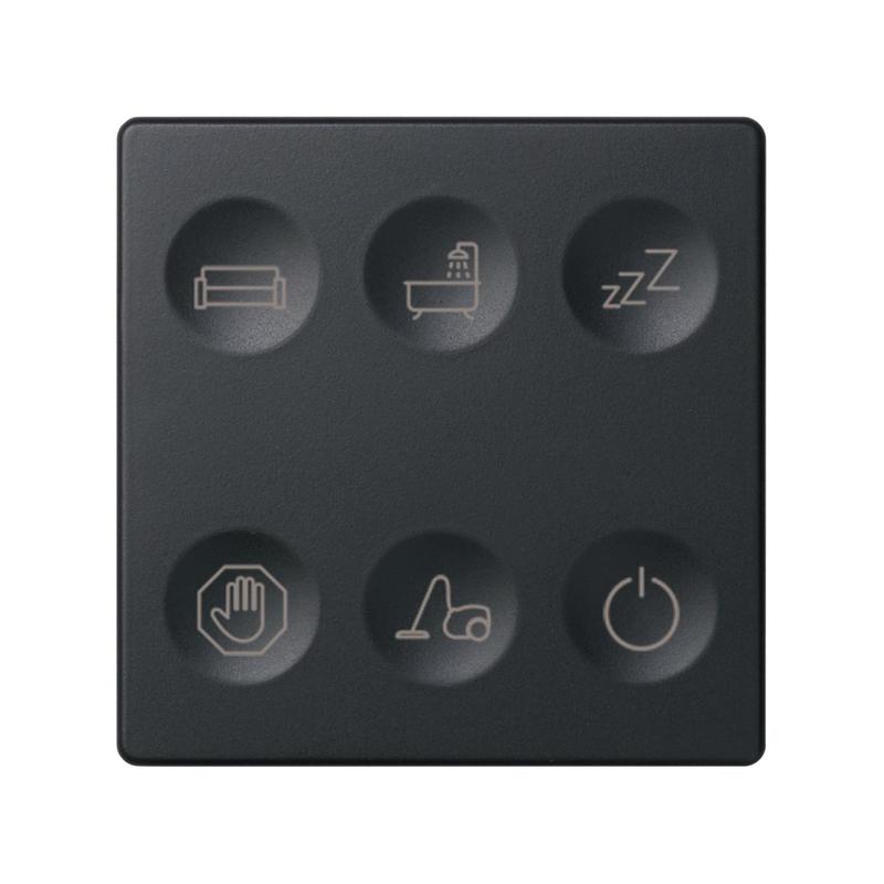 Выключатель сенсорный 6-кл. СП Simon 82 Sense IP20 с тематич. маркир. Т1 графит Simon 8000663-038