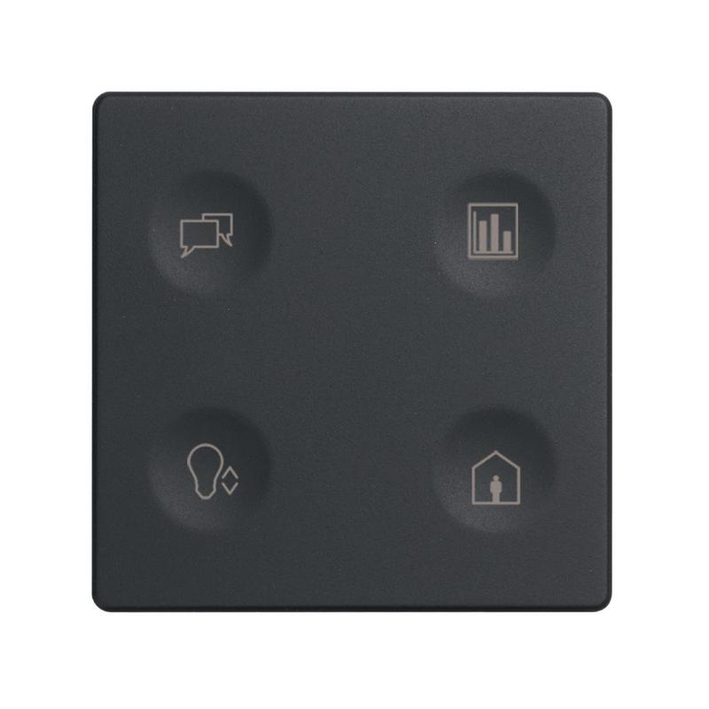 Выключатель сенсорный 4-кл. СП Simon 82 Sense IP20 с тематич. маркир. Т2 графит Simon 8000644-038