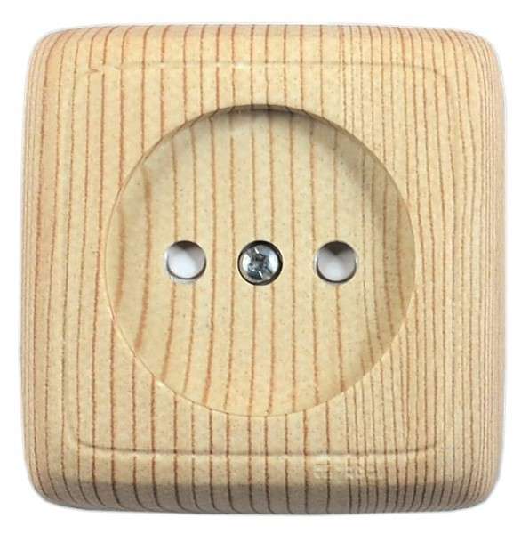 Розетка 1-м ОП Альфа 16А IP20 250В с монтаж. пластиной сосна HEGEL РА16-105-02