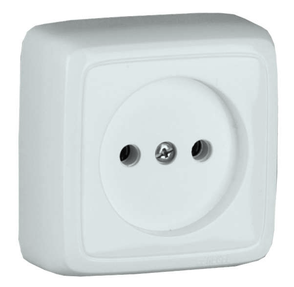 Розетка 1-м ОП Альфа 16А IP20 защ. шторки с изолир. пластиной бел. HEGEL РА16-104