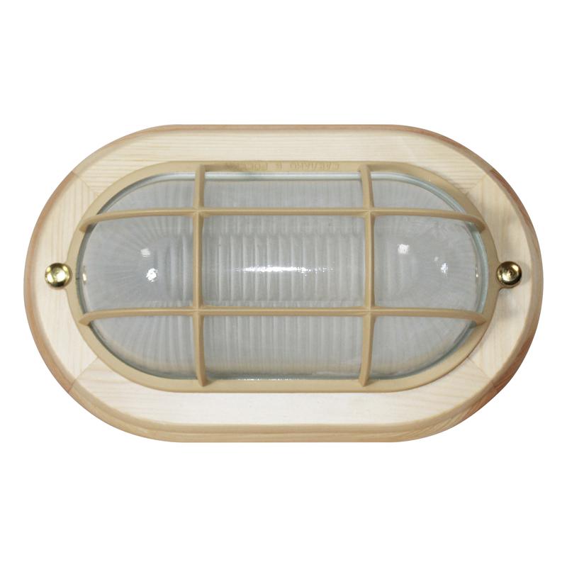 Светильник НПП 03-60-022 "Самарканд" 1402 60Вт E27 IP65 овал малый матов./корпус с решеткой дерево сосна (инд. упак.) Элетех 1005500985