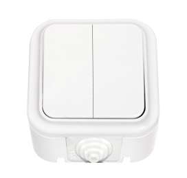 Выключатель 2-кл. ОП 10А IP44 бел. Bylectrica А5 6-224