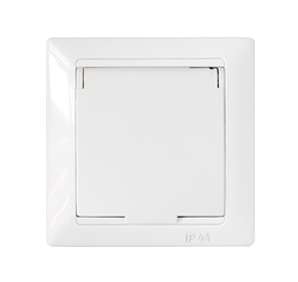 Розетка 1-м СП 16А IP44 с заземл. защ. шторки с крышкой бел. Bylectrica РС16-394