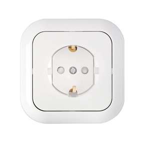 Розетка 1-м СП 16А IP20 с заземл. защ. шторки бел. Bylectrica РС16-253