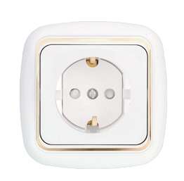 Розетка 1-м СП 16А IP20 с заземл. защ. шторки бел. Bylectrica РС16-268