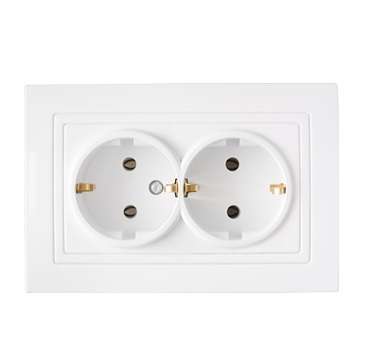 Розетка 2-м СП 16А IP20 без заземл. бел. Bylectrica РС16-348