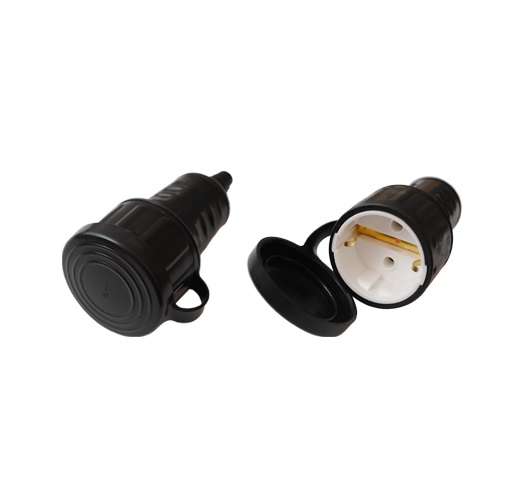 Розетка 16А IP44 250В с заземл. каучук черн. Bylectrica Р16-361
